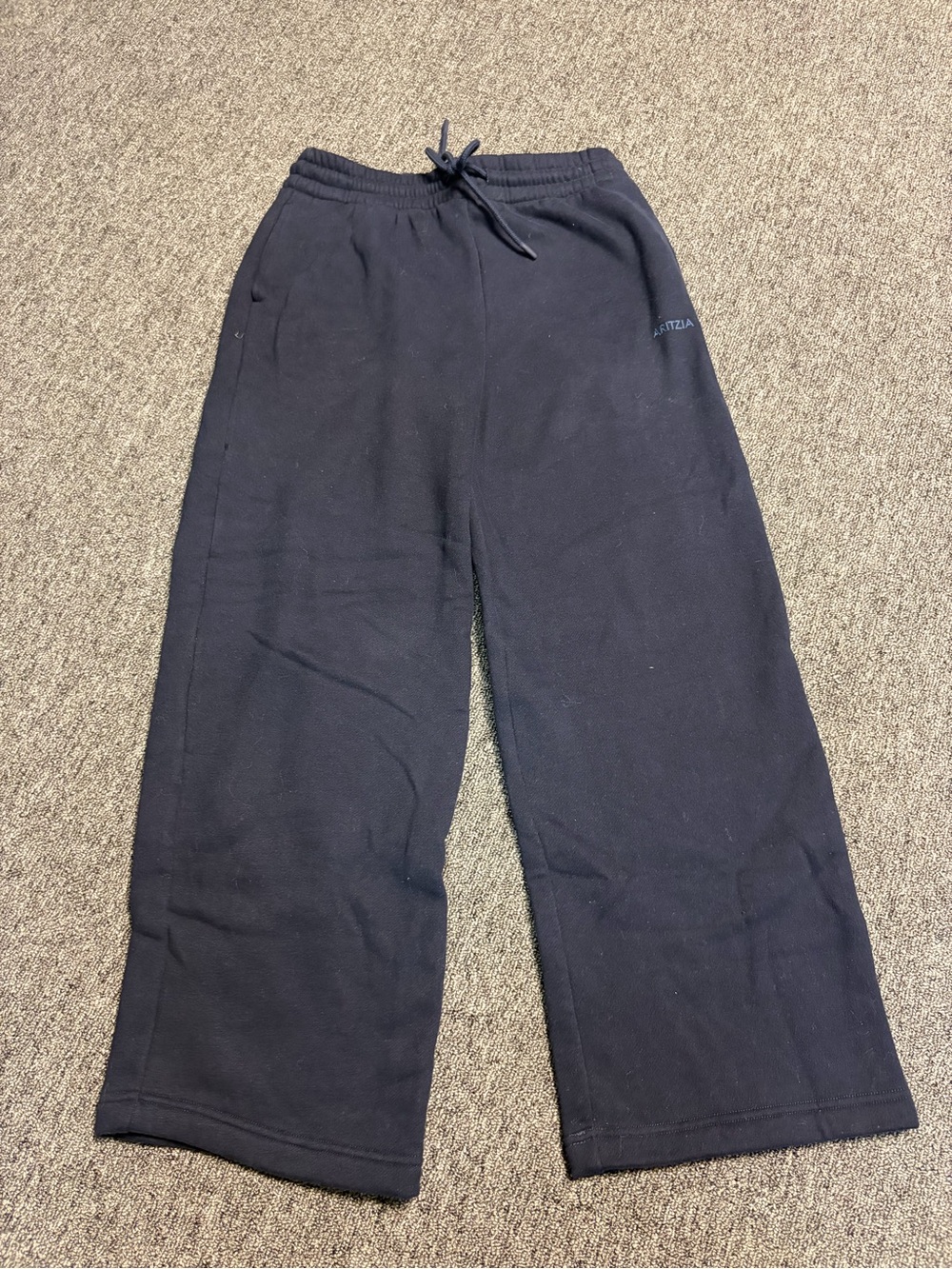 Aritzia Dark Navy Wide-Leg Sweatpants
